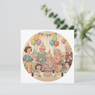 Convite Feliz aniversário Vovó Vintage Design