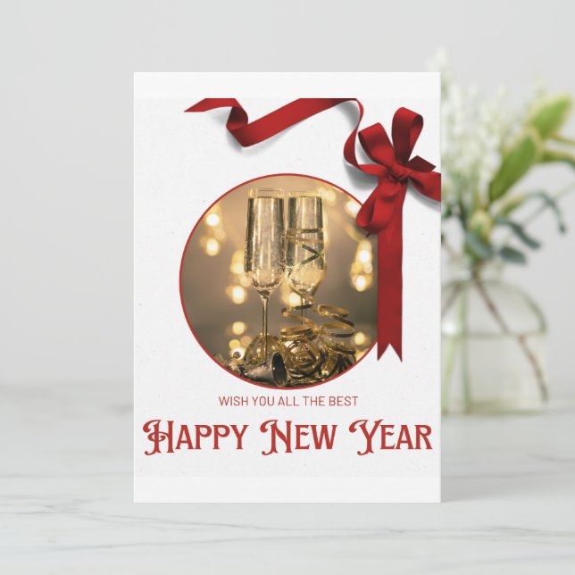 Convite Feliz Ano Novo (Em pé/Frente)