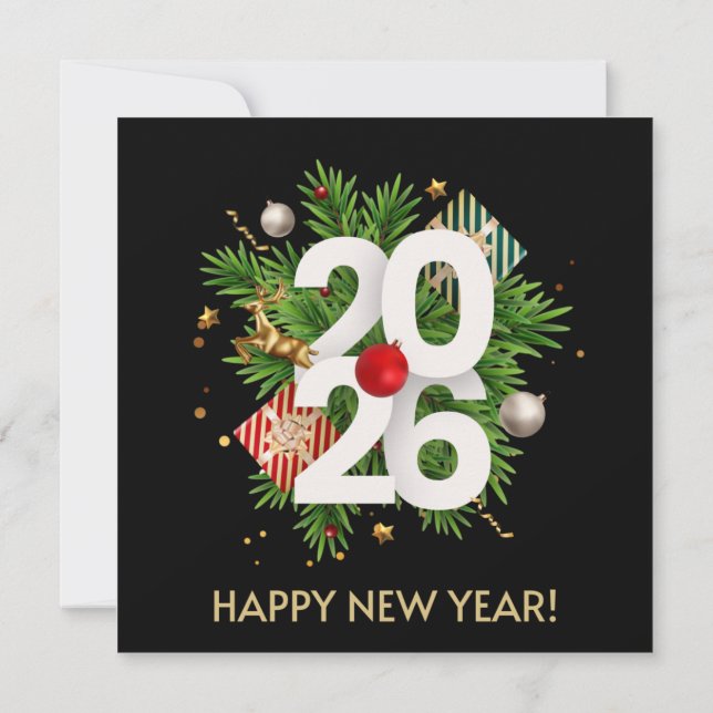 Convite Feliz Ano Novo 2026 (Verso)