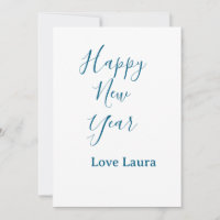 Feliz ano novo adicionar nome amor azul simples mi