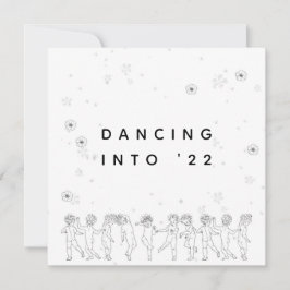 Convite Feliz ano novo B&W Rainha Dançante Manuscrita