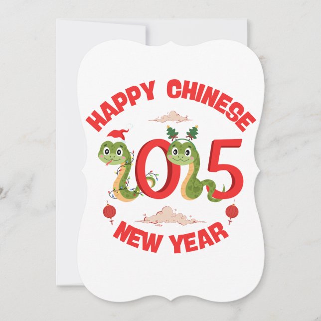 Convite Feliz Ano Novo Chinês 2025 Da Cobra (Frente)
