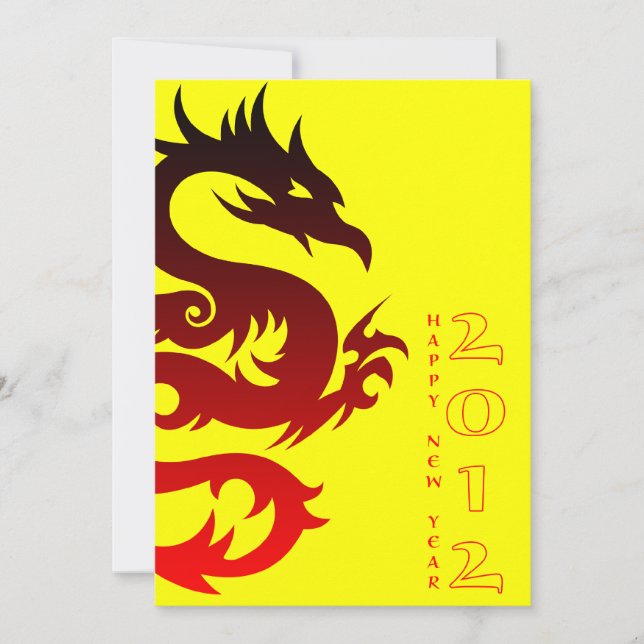 Convite feliz ano novo chinês: ano do dragão (Frente)