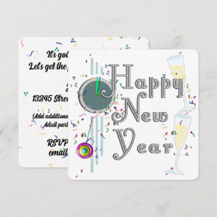 Convite FELIZ ANO NOVO! Contagem Regressiva com Champanhe