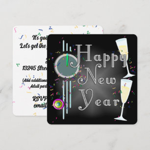 Convite FELIZ ANO NOVO! Contagem Regressiva com Champanhe