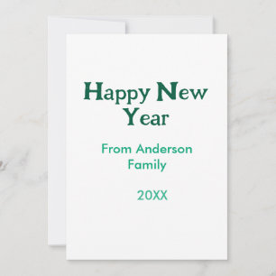 Convite Feliz ano novo verde adicionar nome da família ano