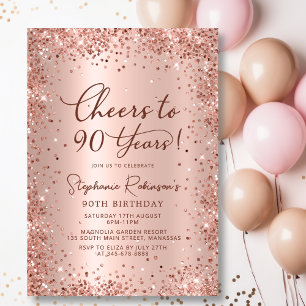 Convite Feliz aos 90 anos de 90 de Rosa Dourado aniversári
