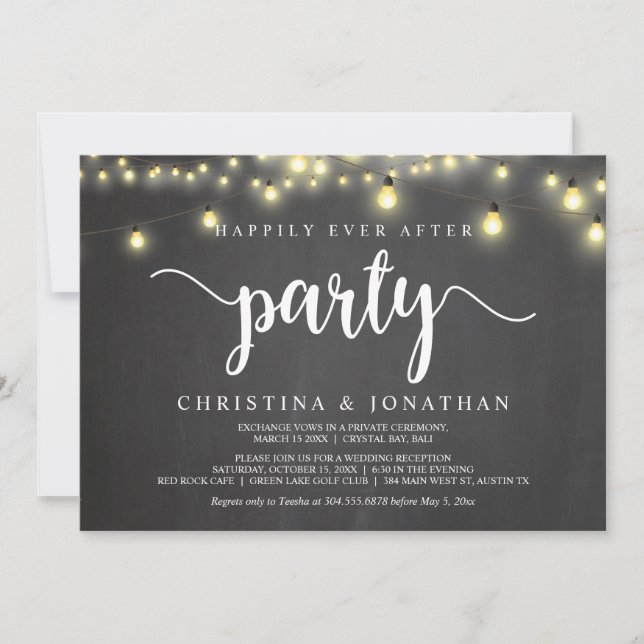 Convite Feliz Atrás da Festa, Luzes de Cordas Elopeam (Frente)