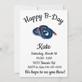 Convite Feliz B-dia cobra de coral azul longo