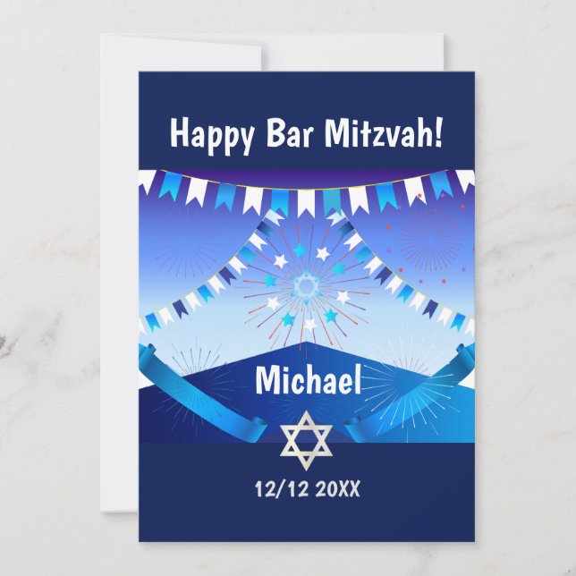 Convite Feliz Bar Mitzvah 20XX (Frente)