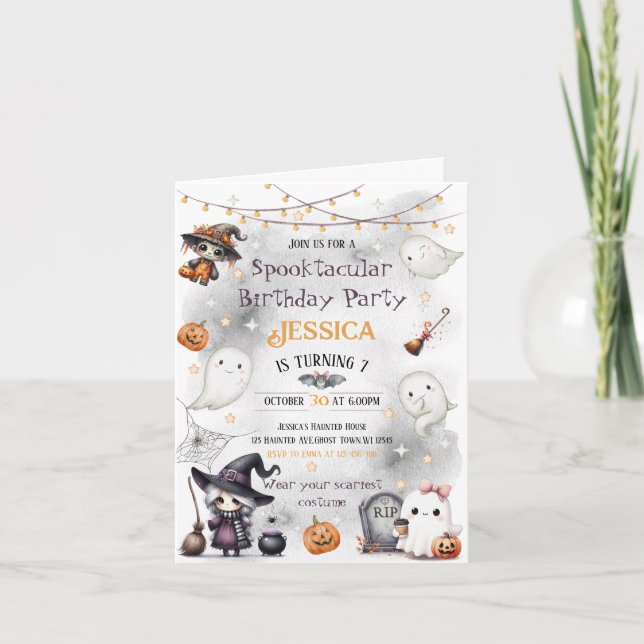 Convite Feliz Boo Ghost Halloween (Frente)