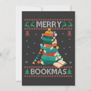 Convite Feliz Bookmas Engraçada Biblioteca Ugly Xmas Sweat