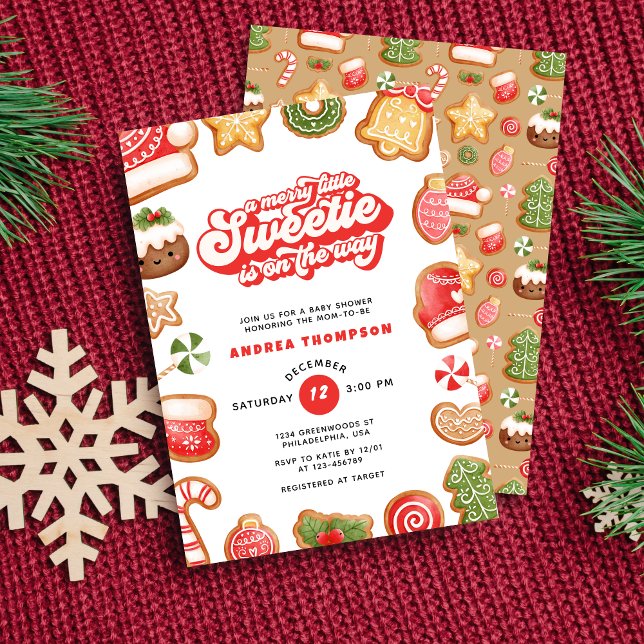 Convite Feliz branca Chá de fraldas de pão de gengibre de  (Criador carregado)