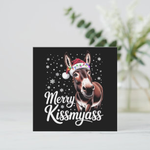 Convite Feliz Burro Kissmyass Sarcástico Natal Camisa de d