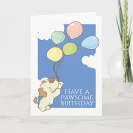 Convite Feliz Cachorro De Aniversário E Balões