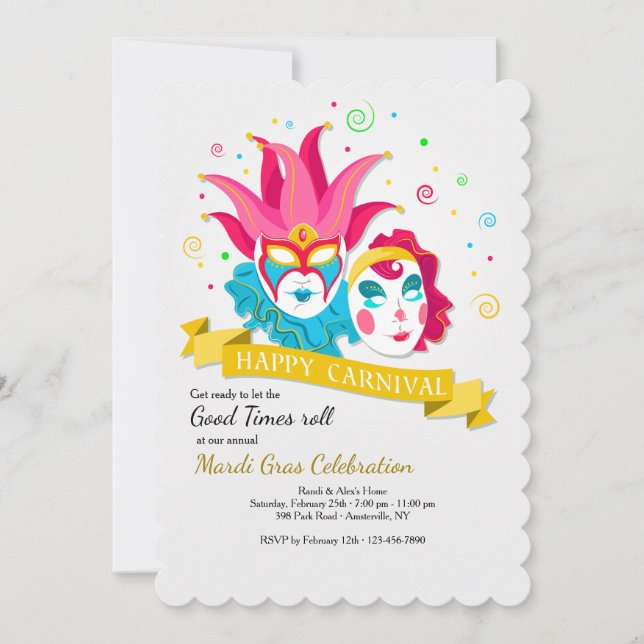 Convite Feliz Carnaval (Frente)