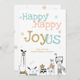 Convite Feliz Cartoon Critério para os Animais no Natal