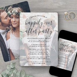 Convite Feliz Casamento de Sobreposição de Foto do Partido