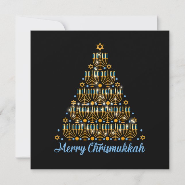 Convite Feliz Chrismukkah 2022 Feliz Hanukkah Natal Tr (Frente)