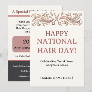 Convite Feliz Código de Promoção de Dia Nacional do Cabelo