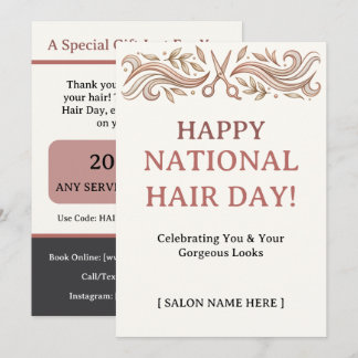 Convite Feliz Código de Promoção de Dia Nacional do Cabelo