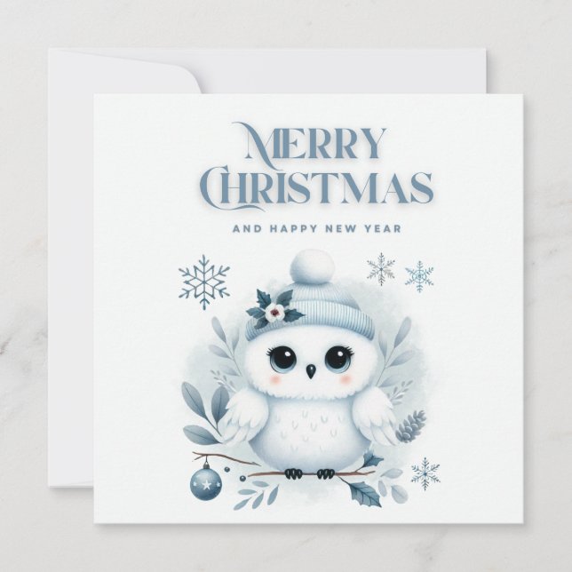 Convite Feliz Coruja de Natal (Frente)