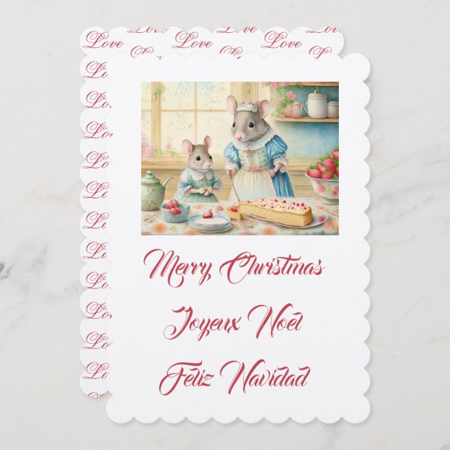 Convite Feliz cozinhar de Natal com a mãe (Frente/Verso)