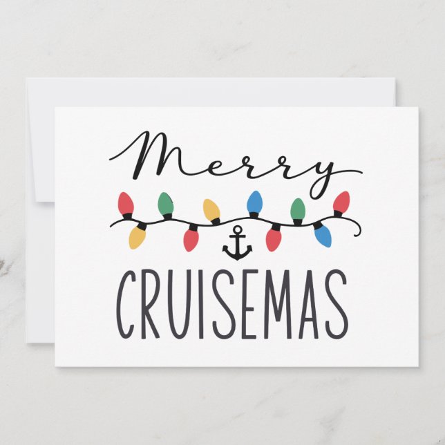Convite Feliz Cruisemas Viagem de Cruzeiro de Natal em Fam (Frente)