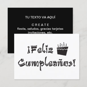 Convite feliz cumpleanos acima do bolo