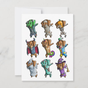 Convite Feliz Dachshund Múmia Doxie Cachorro Halloween