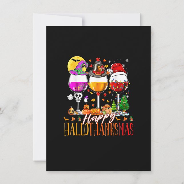 Convite Feliz de Ação de Graças de Feliz Hallothanksmas (Frente)