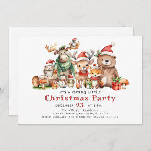 Convite Feliz de animais florestais Festa de Natal
