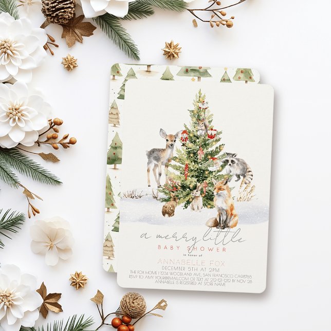 Convite Feliz de Woodland Animal Pequeno Chá de fraldas de (Criador carregado)