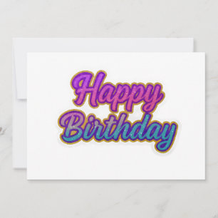 Convite Feliz Design de Tipografia de Aniversário em Rosa,
