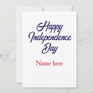 Convite feliz dia da independência nome vermelho azul amer