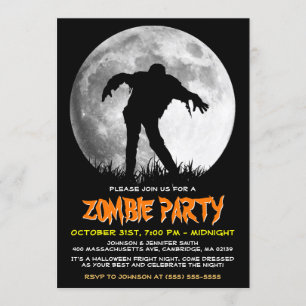 Convite Feliz Dia das Bruxas Zombie Aumenta Festa de Apoca