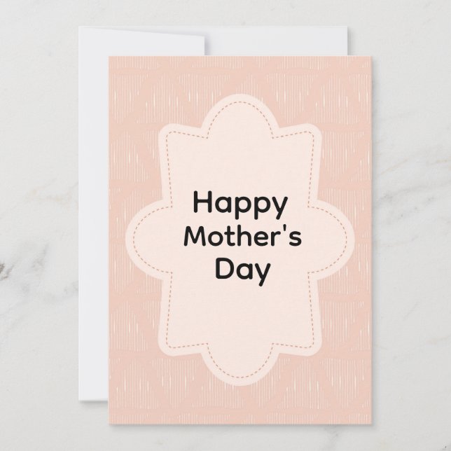 Convite Feliz Dia das Mães Boho tons terrosos linhas desen (Frente)