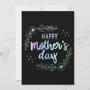 Convite Feliz Dia das Mães Cores de Arco-íris Floral