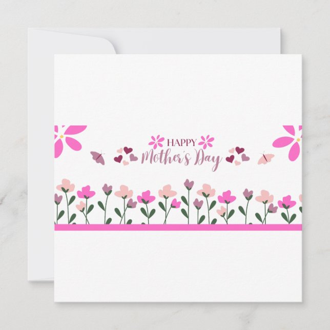 Convite Feliz dia das mães Design multi Cores (Frente)