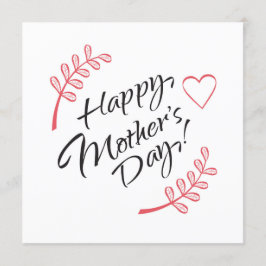 Convite Feliz Dia das Mães Lindas Flores Caligrafia