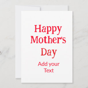 Convite Feliz dia das mães vermelho adicionar texto simple