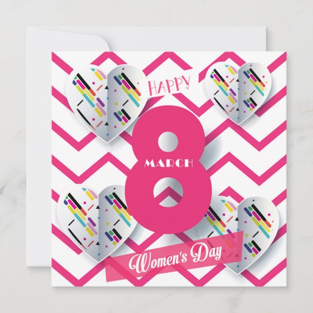 Convite Feliz dia das mulheres! 8 de março Feriado Interna (Frente)