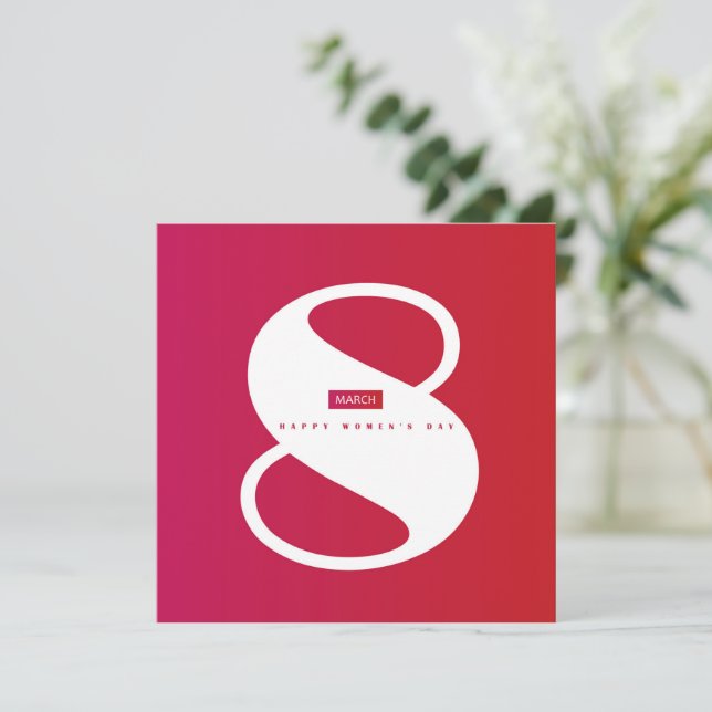 Convite Feliz dia das mulheres! Feriado Internacional de 8 (Em pé/Frente)