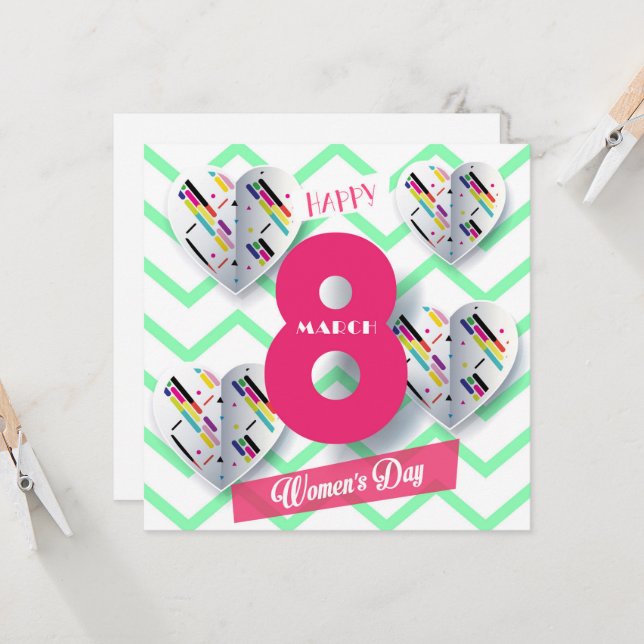 Convite Feliz dia das mulheres! Feriado Internacional de 8 (Frente/Verso In Situ)