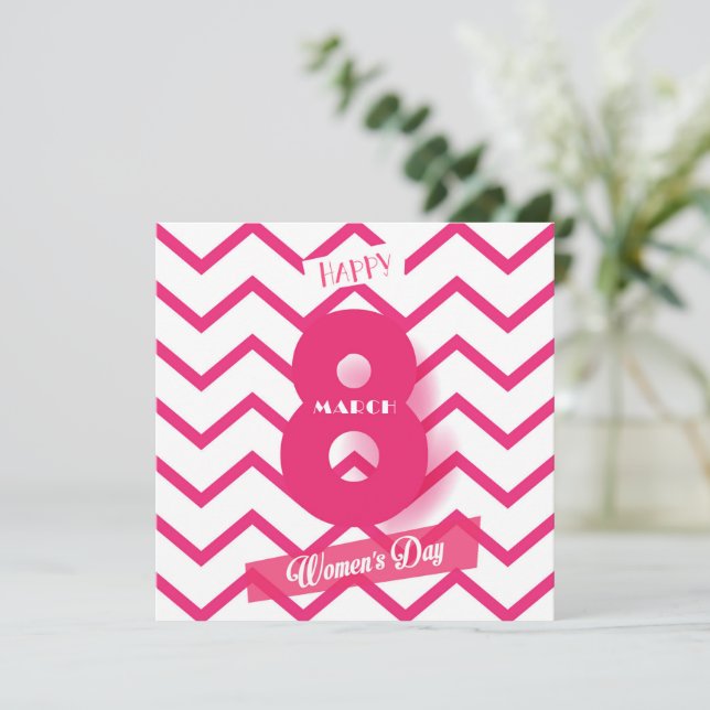 Convite Feliz dia das mulheres! Feriado Internacional de 8 (Em pé/Frente)