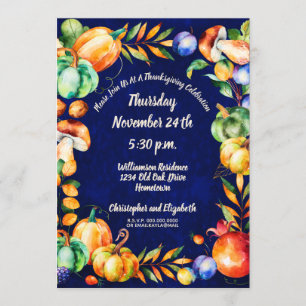 Convite Feliz Dia de Ação de Graças Celebração de Colheita