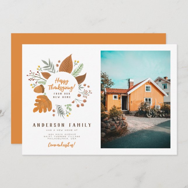 Convite Feliz Dia de Ação de Graças do nosso Novo Moviment (Frente/Verso)