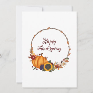 Convite Feliz Dia de Ação de Graças Fall Wreath
