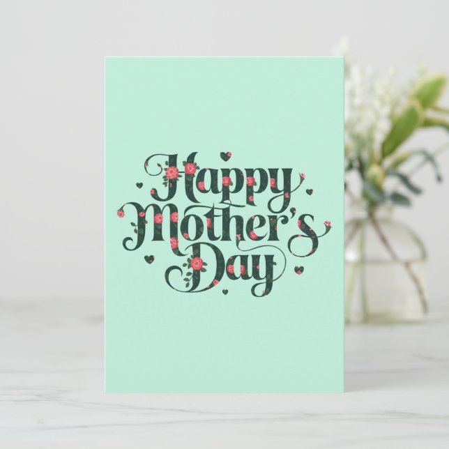 Convite Feliz dia de as mães (Em pé/Frente)