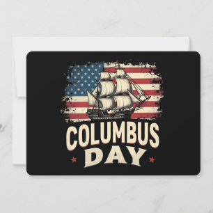 Convite Feliz Dia de Columbus de Exploração e Reflexão